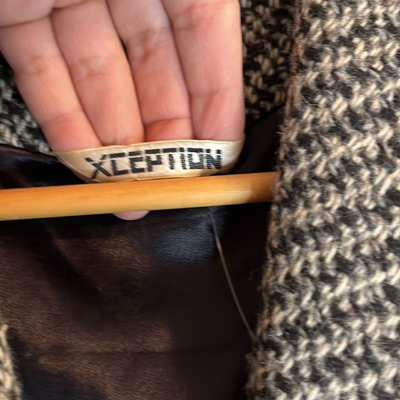 Xception Vintage Canadian made oversized L XL wool blend coat tweed - Picture 6 of 16